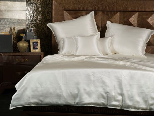 Sichou Seiden-Bettwäsche Satin White - uni