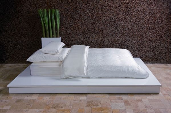 Sichou Seiden-Bettwäsche Trees White